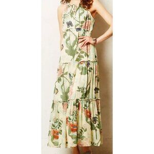 Maeve Floral Maxi Dress - Green and Orange